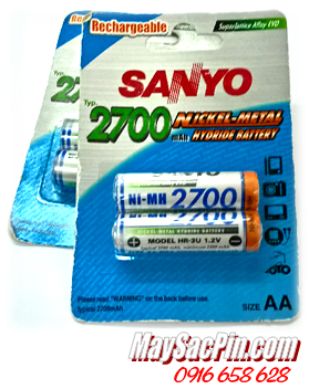 Sanyo HR-3U-2P, Pin sạc AA2700mAh 1.2v Sanyo HR-3U-2P (Vỉ 2 viên) Japan |CÒN HÀNG 